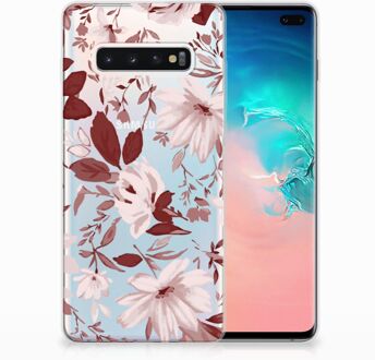 B2Ctelecom Samsung Galaxy S10 Plus Uniek TPU Hoesje Watercolor Flowers