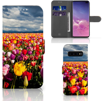 B2Ctelecom Samsung Galaxy S10 Plus Wallet Book Case Hoesje Tulpen