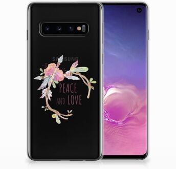 B2Ctelecom Samsung Galaxy S10 Silicone Backcase Hoesje Boho Text