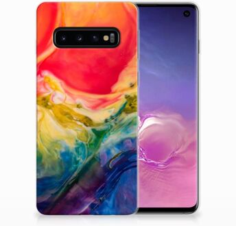 B2Ctelecom Samsung Galaxy S10 Siliconen Hoesje Watercolor Dark