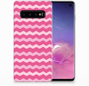 B2Ctelecom Samsung Galaxy S10 Siliconen Hoesje Waves Pink