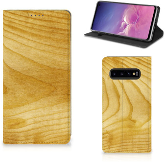 B2Ctelecom Samsung Galaxy S10 Smart Cover Licht Hout