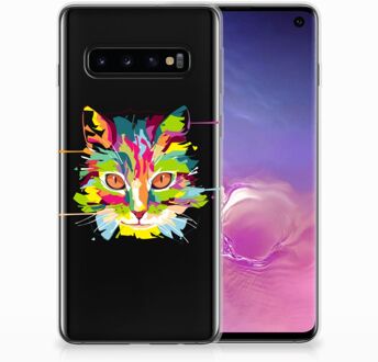 B2Ctelecom Samsung Galaxy S10 Smartphone Hoesje Cat Color