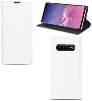 B2Ctelecom Samsung Galaxy S10 Stand Case Hoesje Wit met Pashouder