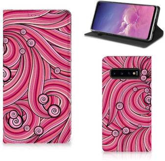 B2Ctelecom Samsung Galaxy S10 Stand Case Swirl Pink