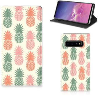 B2Ctelecom Samsung Galaxy S10 Standcase Hoesje Design Ananas