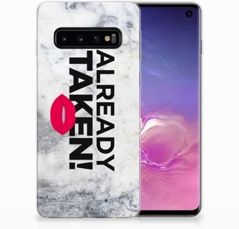 B2Ctelecom Samsung Galaxy S10 TPU Siliconen Hoesje Design Already Taken White