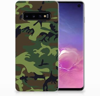 B2Ctelecom Samsung Galaxy S10 TPU Siliconen Hoesje Design Army Dark