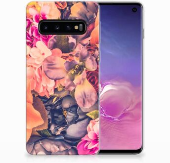 B2Ctelecom Samsung Galaxy S10 TPU Siliconen Hoesje Design Bosje Bloemen