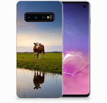 B2Ctelecom Samsung Galaxy S10 TPU-siliconen Hoesje Design Koe