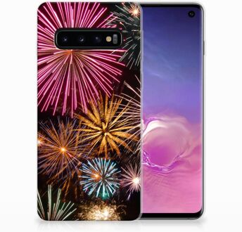 B2Ctelecom Samsung Galaxy S10 TPU Siliconen Hoesje Design Vuurwerk