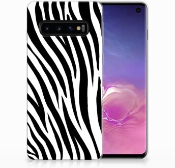 B2Ctelecom Samsung Galaxy S10 TPU Siliconen Hoesje Design Zebra