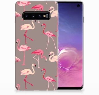 B2Ctelecom Samsung Galaxy S10 TPU Siliconen Hoesje Flamingo