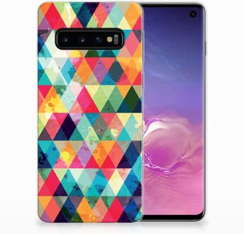 B2Ctelecom Samsung Galaxy S10 TPU Siliconen Hoesje Geruit