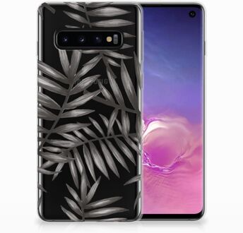 B2Ctelecom Samsung Galaxy S10 TPU Siliconen Hoesje Leaves Grey