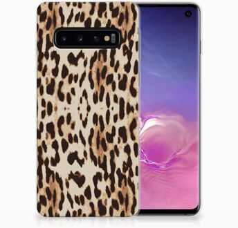 B2Ctelecom Samsung Galaxy S10 TPU Siliconen Hoesje Leopard