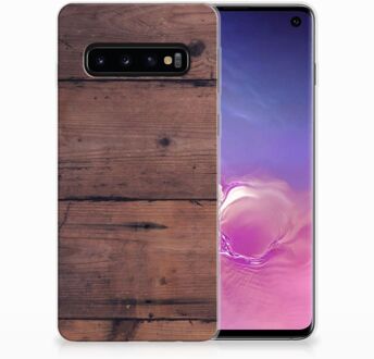 B2Ctelecom Samsung Galaxy S10 TPU Siliconen Hoesje Old Wood