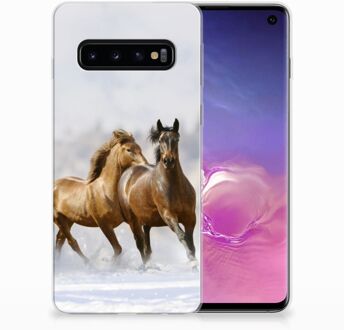 B2Ctelecom Samsung Galaxy S10 TPU Siliconen Hoesje Paarden