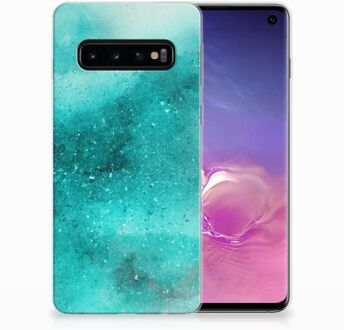 B2Ctelecom Samsung Galaxy S10 TPU Siliconen Hoesje Painting Blue