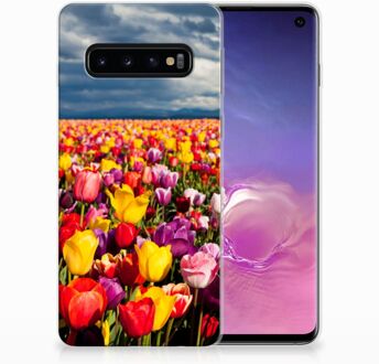 B2Ctelecom Samsung Galaxy S10 TPU Siliconen Hoesje Tulpen