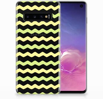 B2Ctelecom Samsung Galaxy S10 TPU Siliconen Hoesje Waves Yellow