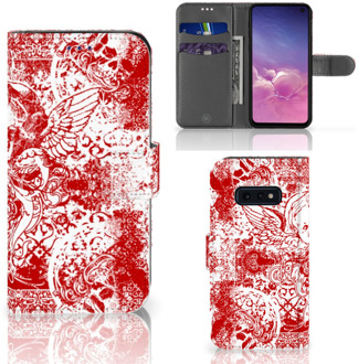 B2Ctelecom Samsung Galaxy S10e Beschermhoes Angel Skull Red