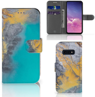 B2Ctelecom Samsung Galaxy S10e Beschermhoes Marble Blue Gold