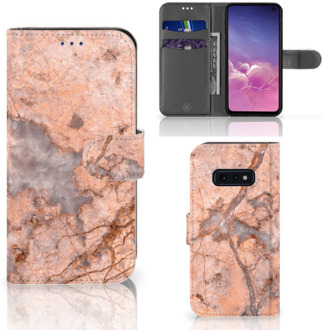 B2Ctelecom Samsung Galaxy S10e Beschermhoes Marmer Oranje