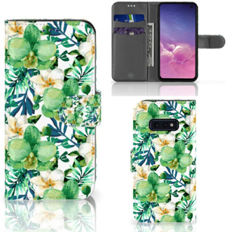 B2Ctelecom Samsung Galaxy S10e Beschermhoes Orchidee Groen