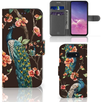 B2Ctelecom Samsung Galaxy S10e Beschermhoes Pauw met Bloemen