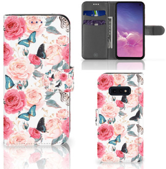 B2Ctelecom Samsung Galaxy S10e Book Case Butterfly Roses