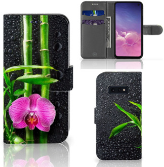 B2Ctelecom Samsung Galaxy S10e Book Case Hoesje Design Orchidee