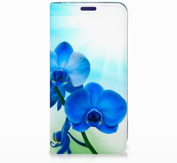 B2Ctelecom Samsung Galaxy S10e Standcase Hoesje Design Orchidee Blauw