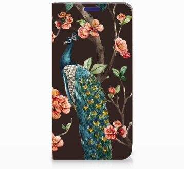 B2Ctelecom Samsung Galaxy S10e Standcase Hoesje Design Pauw met Bloemen