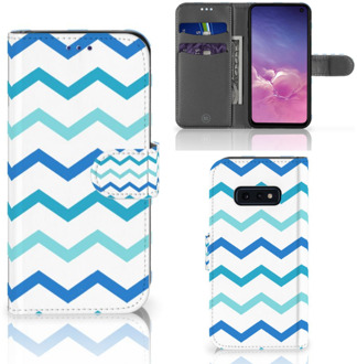 B2Ctelecom Samsung Galaxy S10e Telefoonhoesje Zigzag Blauw