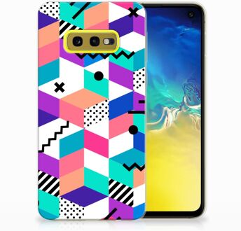 B2Ctelecom Samsung Galaxy S10e TPU Hoesje Design Blocks Colorful