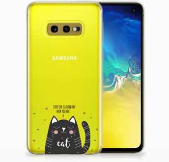 B2Ctelecom Samsung Galaxy S10e TPU Hoesje Design Cat Good Day