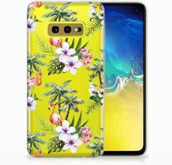 B2Ctelecom Samsung Galaxy S10e TPU Hoesje Design Flamingo Palms