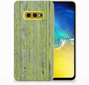 B2Ctelecom Samsung Galaxy S10e TPU Hoesje Design Green Wood