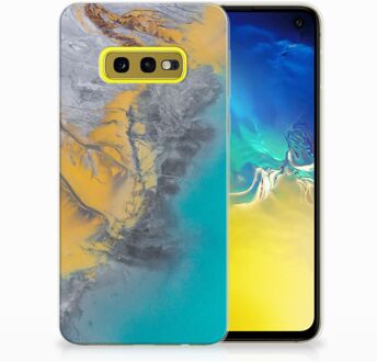 B2Ctelecom Samsung Galaxy S10e TPU Hoesje Design Marble Blue Gold