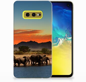 B2Ctelecom Samsung Galaxy S10e TPU Hoesje Design Olifanten