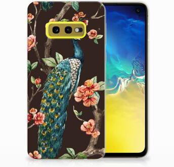 B2Ctelecom Samsung Galaxy S10e TPU Hoesje Design Pauw met Bloemen