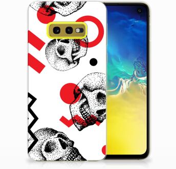 B2Ctelecom Samsung Galaxy S10e TPU Hoesje Design Skull Red