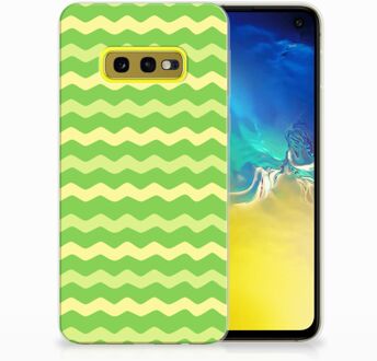 B2Ctelecom Samsung Galaxy S10e TPU Hoesje Design Waves Green