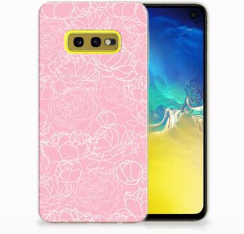 B2Ctelecom Samsung Galaxy S10e TPU Hoesje Design White Flowers