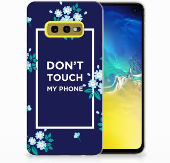 B2Ctelecom Samsung Galaxy S10e TPU Hoesje Flowers Blue DTMP