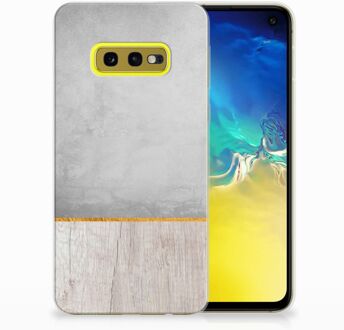 B2Ctelecom Samsung Galaxy S10e TPU-siliconen Hoesje Wood Concrete