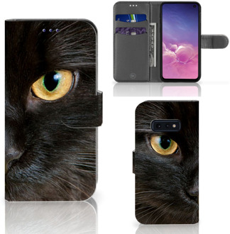 B2Ctelecom Samsung Galaxy S10e Uniek Bookcase Hoesje Zwarte Kat