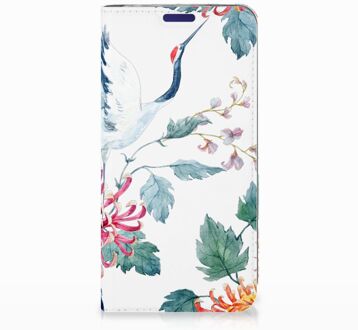 B2Ctelecom Samsung Galaxy S10e Uniek Standcase Hoesje Bird Flowers