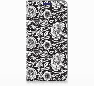 B2Ctelecom Samsung Galaxy S10e Uniek Standcase Hoesje Black Flowers